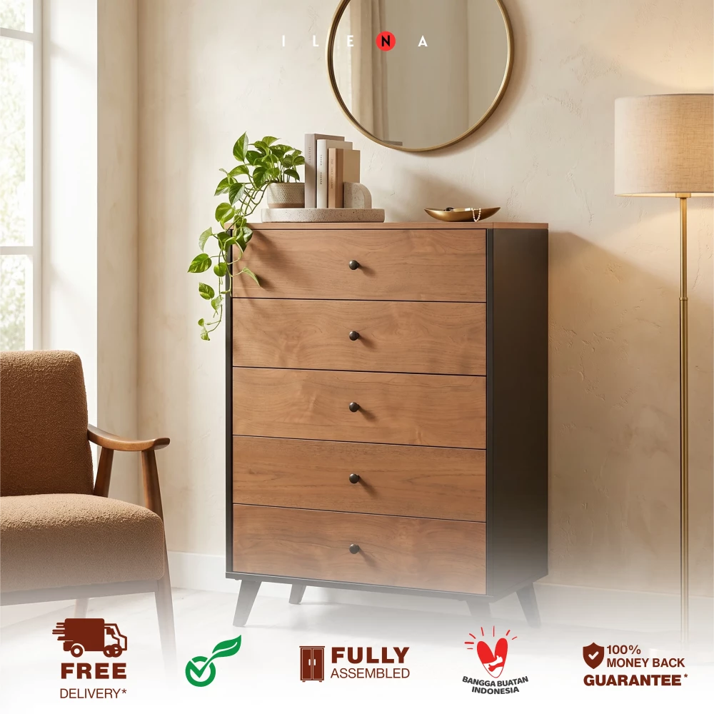 dresser 5 drawer ilena cabana