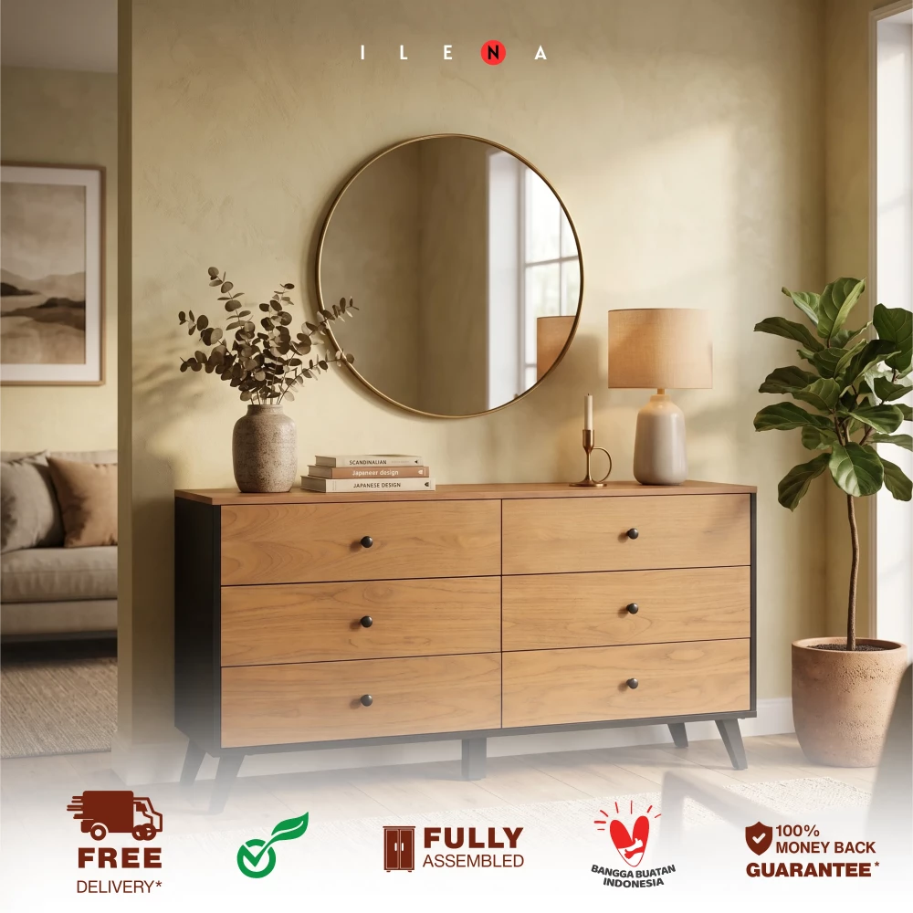 dresser 6 drawer ilena cabana