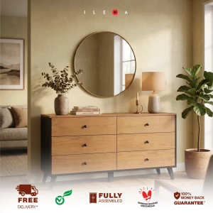 dresser 6 drawer ilena cabana